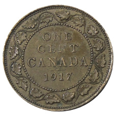 Монета 1 цент 1917 года Канада (аверс)
