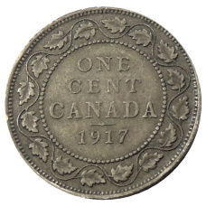 Монета 1 цент 1917 года Канада (аверс)
