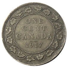Монета 1 цент 1917 года Канада (аверс)