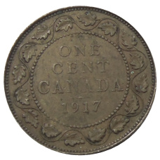 Монета 1 цент 1917 года Канада (аверс)