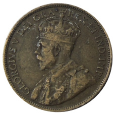 Монета 1 цент 1918 года Канада (реверс)