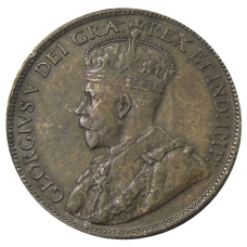 Монета 1 цент 1918 года Канада (реверс)