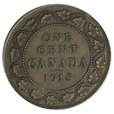 Монета 1 цент 1918 года Канада (аверс)
