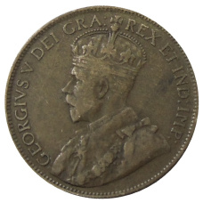 Монета 1 цент 1919 года Канада (реверс)