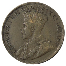 Монета 1 цент 1920 года Канада (реверс)