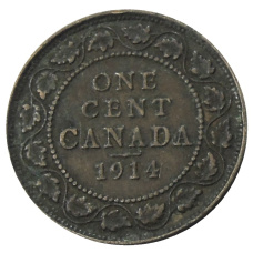 Монета 1 цент 1914 года Канада (аверс)