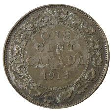 Монета 1 цент 1913 года Канада (аверс)