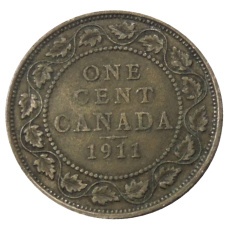 Монета 1 цент 1911 года Канада (аверс)
