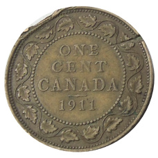 Монета 1 цент 1911 года Канада (аверс)