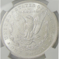 Монета 1 доллар 1887 года США «Доллар Моргана» (в слабе NGC MS 63) (реверс)