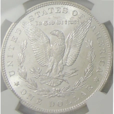 Монета 1 доллар 1887 года США «Доллар Моргана» (в слабе NGC MS 63) (реверс)