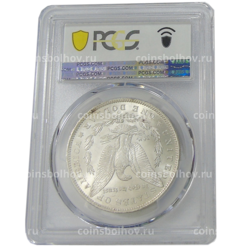 Монета 1 доллар 1885 года O США «Доллар Моргана» (в слабе PCGS MS 63) (вид 4)