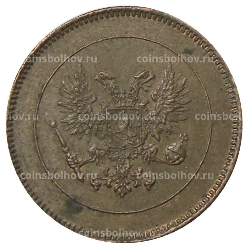 Монета 5 пенни 1917 года Русская Финляндия — Орел без корон (Временное правительство) (вид 2)