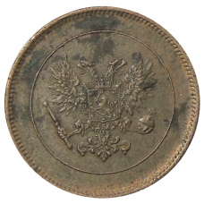 Монета 5 пенни 1917 года Русская Финляндия — Орел без корон (Временное правительство) (реверс)