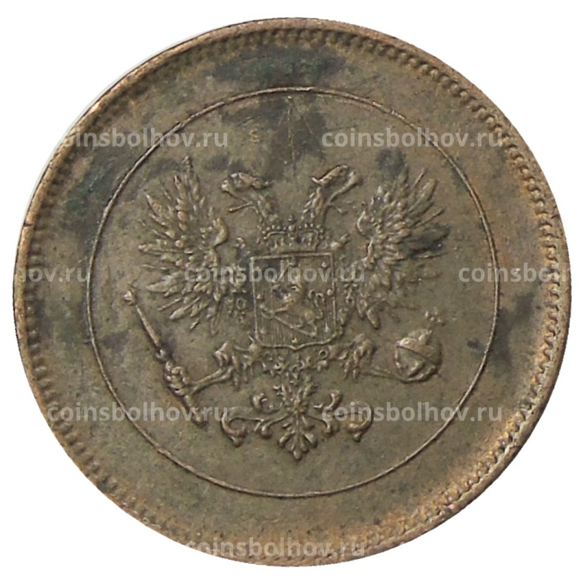 Монета 5 пенни 1917 года Русская Финляндия — Орел без корон (Временное правительство) (вид 2)