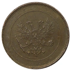 Монета 5 пенни 1917 года Русская Финляндия — Орел без корон (Временное правительство) (реверс)