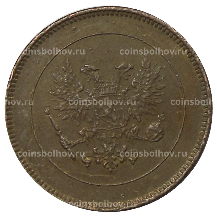 Монета 5 пенни 1917 года Русская Финляндия — Орел без корон (Временное правительство) (вид 2)