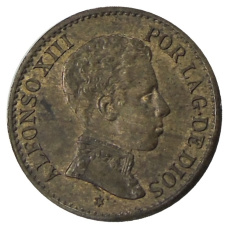 Монета 1 сентимо 1906 года Испания (реверс)