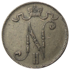 Монета 5 пенни 1915 года Русская Финляндия (реверс)