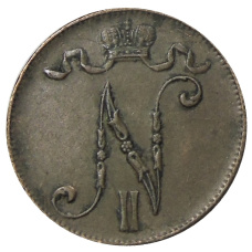 Монета 5 пенни 1916 года Русская Финляндия (реверс)