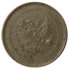 Монета 5 пенни 1917 года Русская Финляндия — Орел без корон (Временное правительство) (реверс)