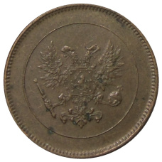 Монета 5 пенни 1917 года Русская Финляндия — Орел без корон (Временное правительство) (реверс)