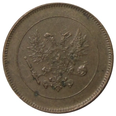 Монета 5 пенни 1917 года Русская Финляндия — Орел без корон (Временное правительство) (реверс)