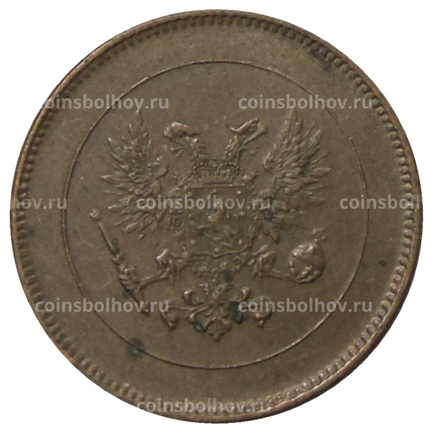 Монета 5 пенни 1917 года Русская Финляндия — Орел без корон (Временное правительство) (вид 2)