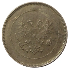 Монета 5 пенни 1917 года Русская Финляндия — Орел без корон (Временное правительство) (реверс)