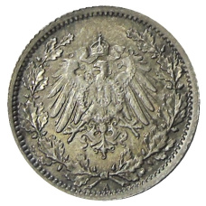 Монета 1/2 марки 1918 года A Германия (реверс)