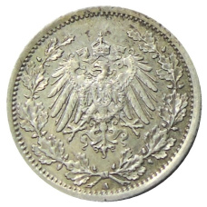 Монета 1/2 марки 1918 года A Германия (реверс)