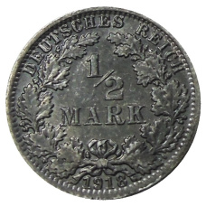 Монета 1/2 марки 1918 года A Германия (аверс)