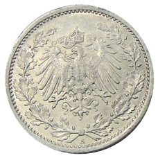 Монета 1/2 марки 1915 года A Германия (реверс)