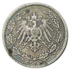 Монета 1/2 марки 1906 года A Германия (реверс)