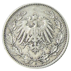 Монета 1/2 марки 1906 года E Германия (реверс)