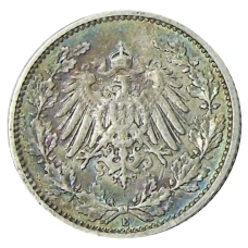 Монета 1/2 марки 1906 года Е Германия (реверс)