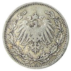 Монета 1/2 марки 1905 года A Германия (реверс)