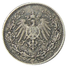 Монета 1/2 марки 1905 года F Германия (реверс)