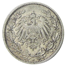 Монета 1/2 марки 1905 года A Германия (реверс)