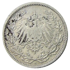 Монета 1/2 марки 1905 года A Германия (реверс)