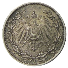 Монета 1/2 марки 1905 года F Германия (реверс)