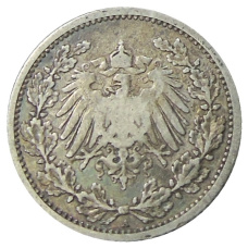 Монета 1/2 марки 1905 года A Германия (реверс)