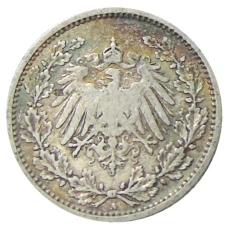 Монета 1/2 марки 1905 года A Германия (реверс)