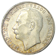 Монета 3 марки 1914 года G Германия (Баден) (аверс)