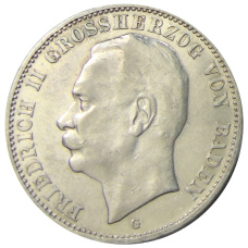 Монета 3 марки 1909 года G Германия (Баден) (аверс)