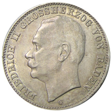 Монета 3 марки 1912 года G Германия (Баден) (аверс)