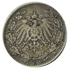 Монета 1/2 марки 1905 года E Германия (реверс)