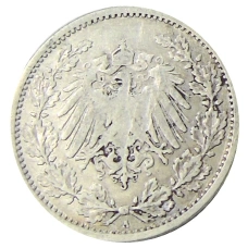 Монета 1/2 марки 1905 года A Германия (реверс)