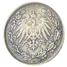 Монета 1/2 марки 1905 года A Германия (реверс)