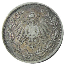 Монета 1/2 марки 1905 года A Германия (реверс)